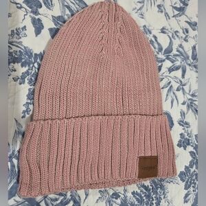 Pink Knit Cuffed Beanie